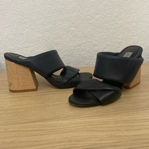 Steve Madden black leather block heel size 6.5